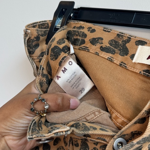 AMO Loverboy Leopard Printed Raw Hem Jeans - 29 - Picture 6 of 6